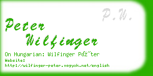 peter wilfinger business card